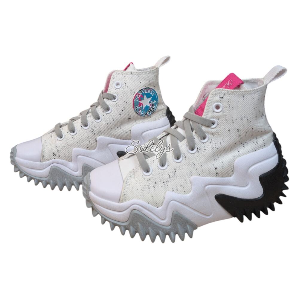 Converse Run Star Motion 90s Marbled White Prime Pink Black Platform Sneaker 6 - Picture 4 of 10